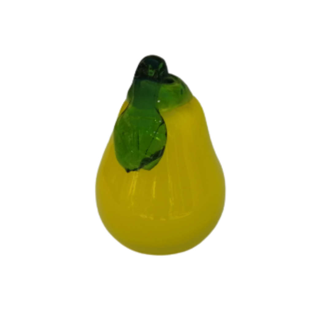 Yellow Art Glass Large Pear Lifelike