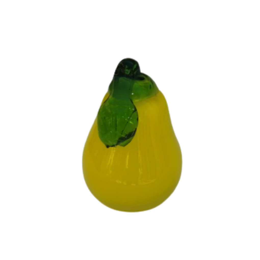 Yellow Art Glass Large Pear Lifelike