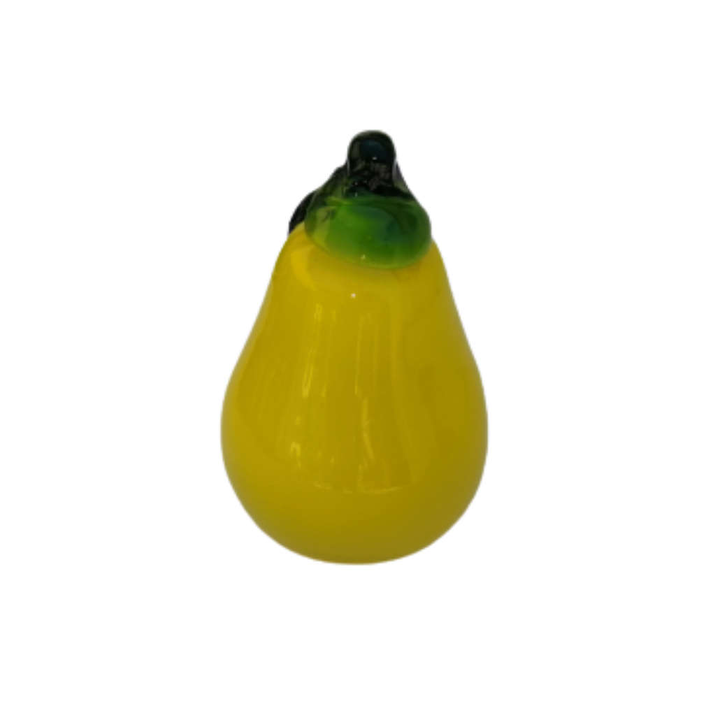 Yellow Art Glass Large Pear Lifelike