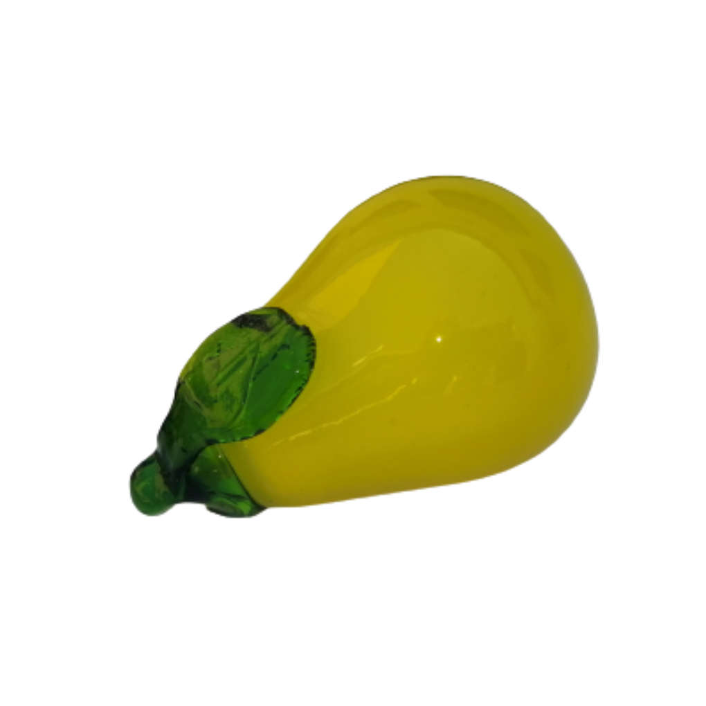 Yellow Art Glass Large Pear Lifelike