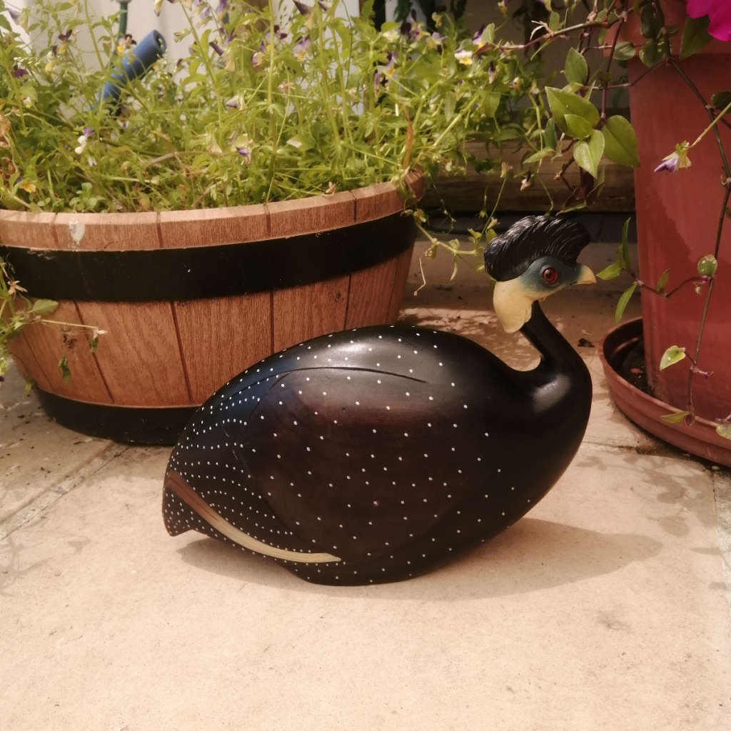 Feathers of Knysna Gallery carved and hand painted Female Guinea Fowl Fossils