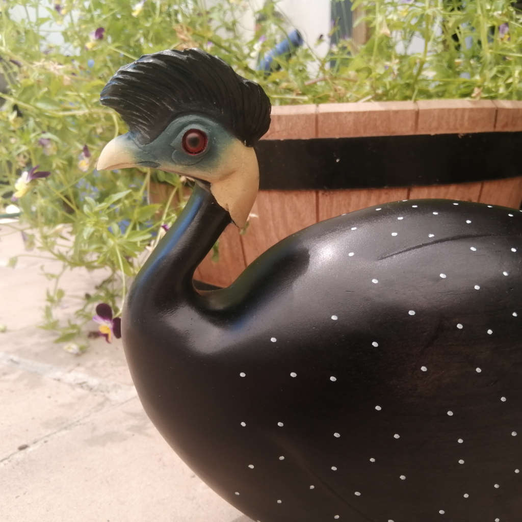 Feathers of Knysna Gallery carved and hand painted Female Guinea Fowl Fossils