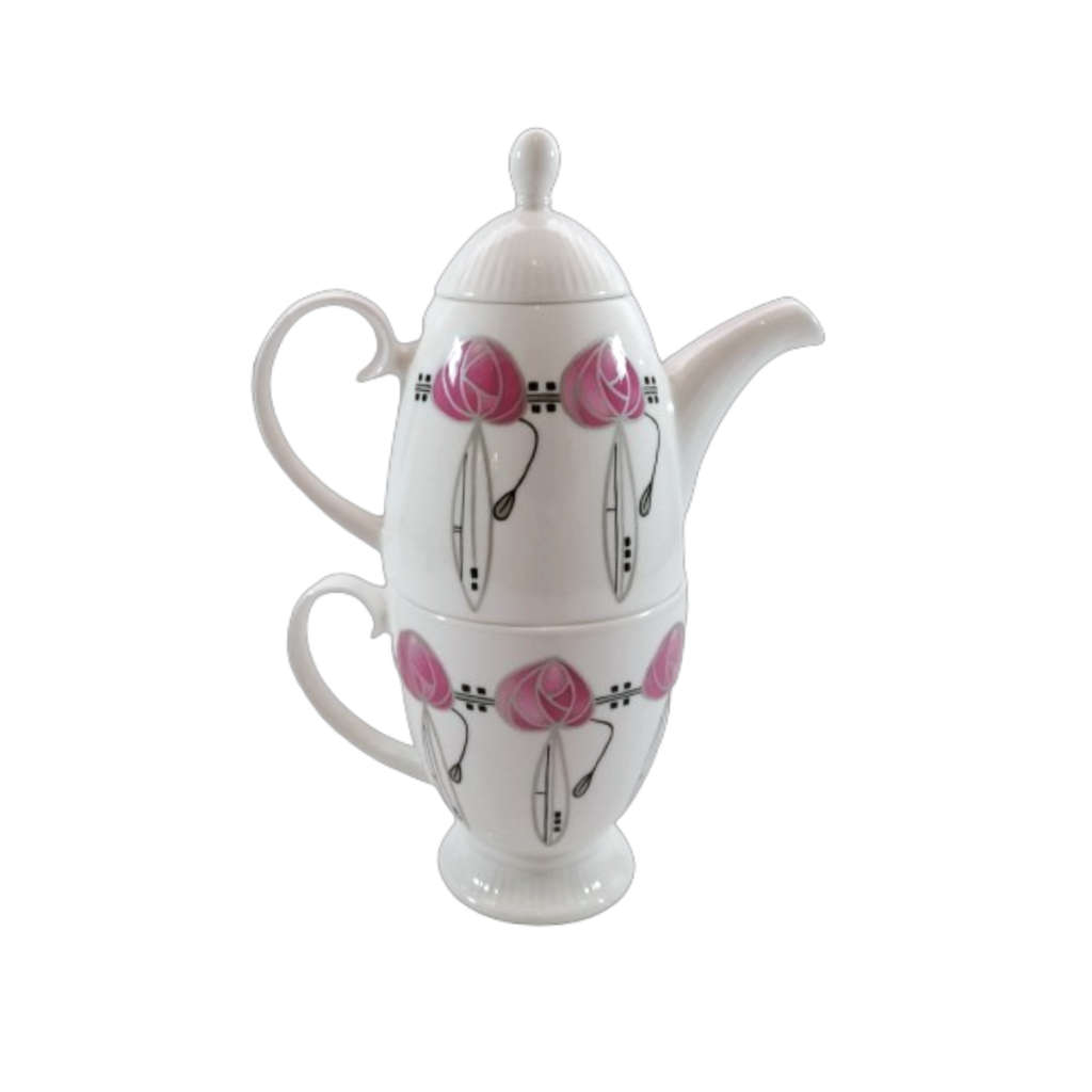Hudson & Middleton Fine Bone China Stacking Tea for 1 Set Scottish Rose