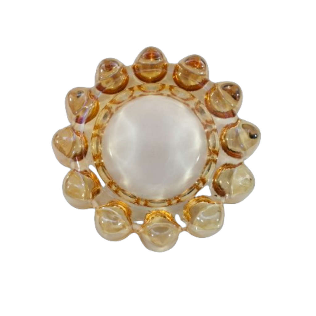 Amber Glass Unusual Round Dish
