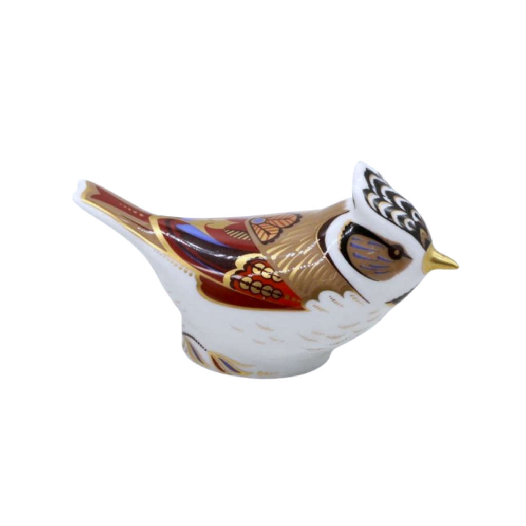Royal Crown Derby Collectors Guild Crested Tit 21st anniversary edition, gold button