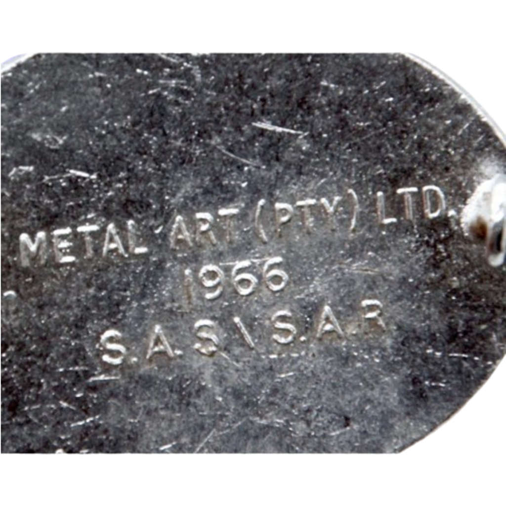 Ten original S.A.R. - S.A.S `Checker` and Laaimeester white metal lapel badges with numbers