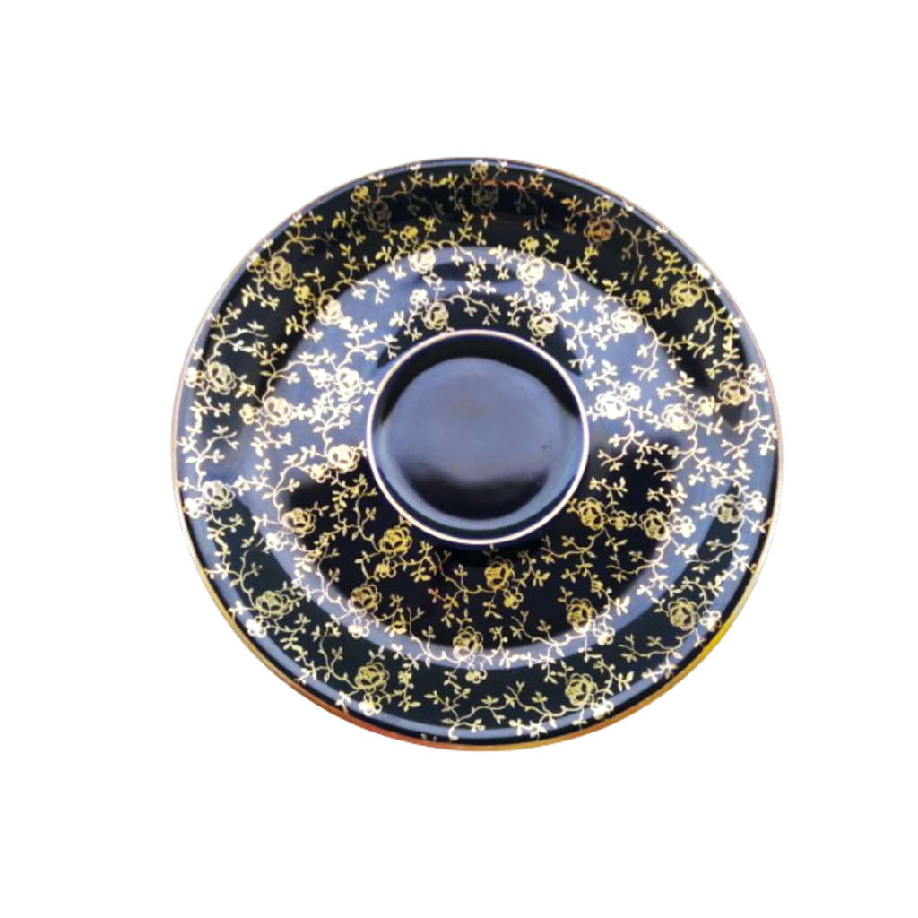 Alka Bavaria Sylvia Porcelain Blue and Gold Capri Tea Cup and Saucer Duo