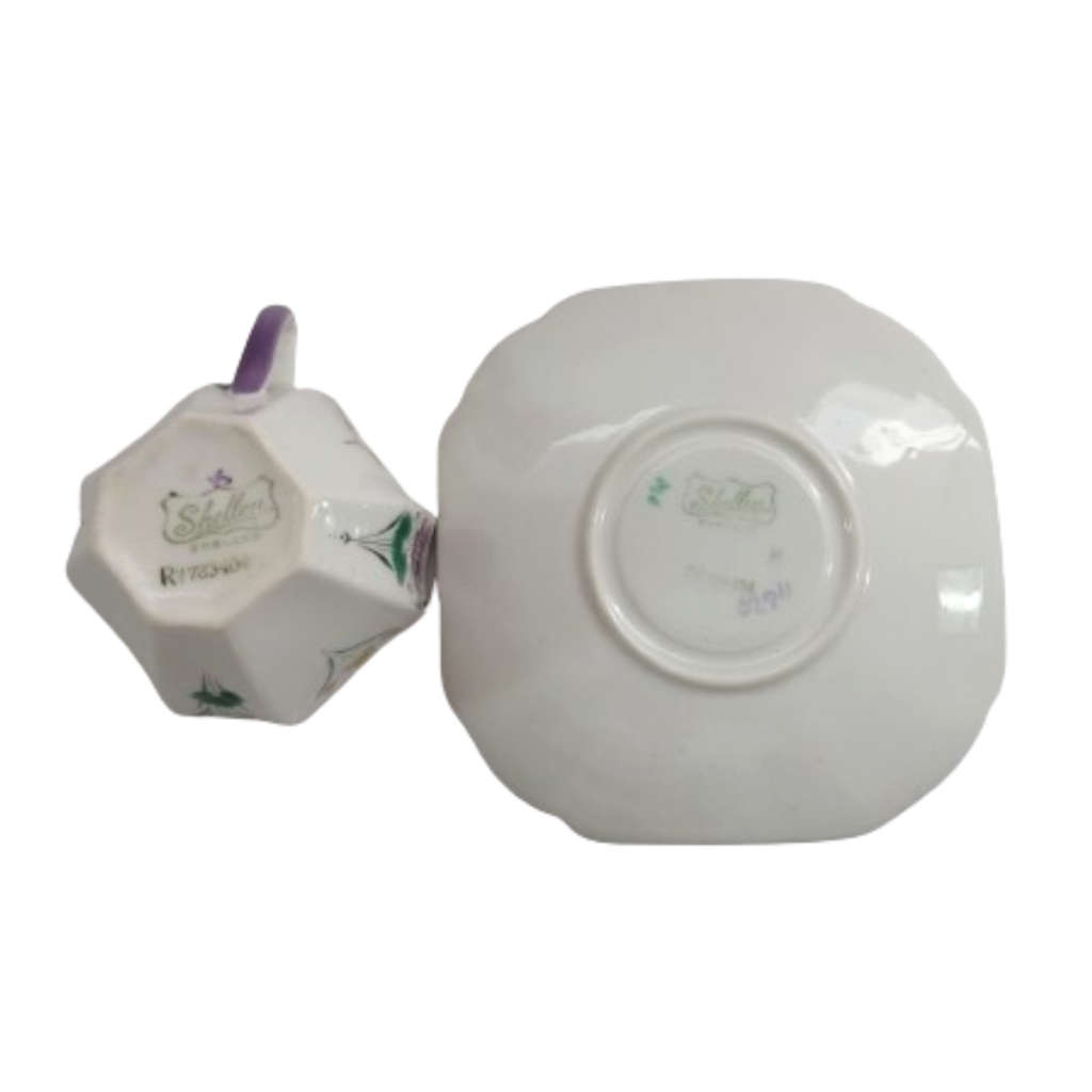 Shelley Pansies Cup & Saucer in the Queen Anne Shape Duo