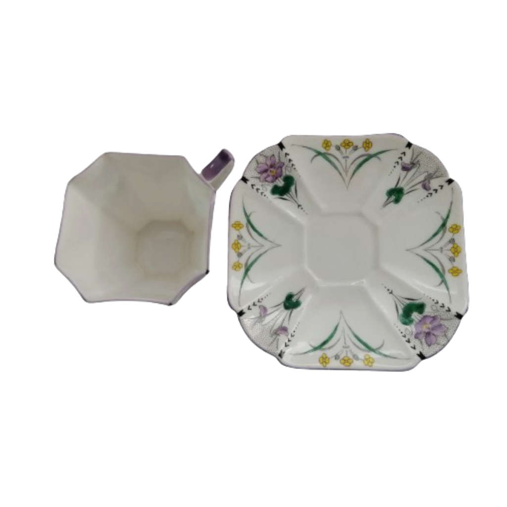 Shelley Pansies Cup & Saucer in the Queen Anne Shape Duo