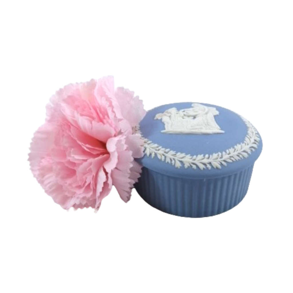 Wedgwood Jasper Blue Round Ribbed Lidded Pot