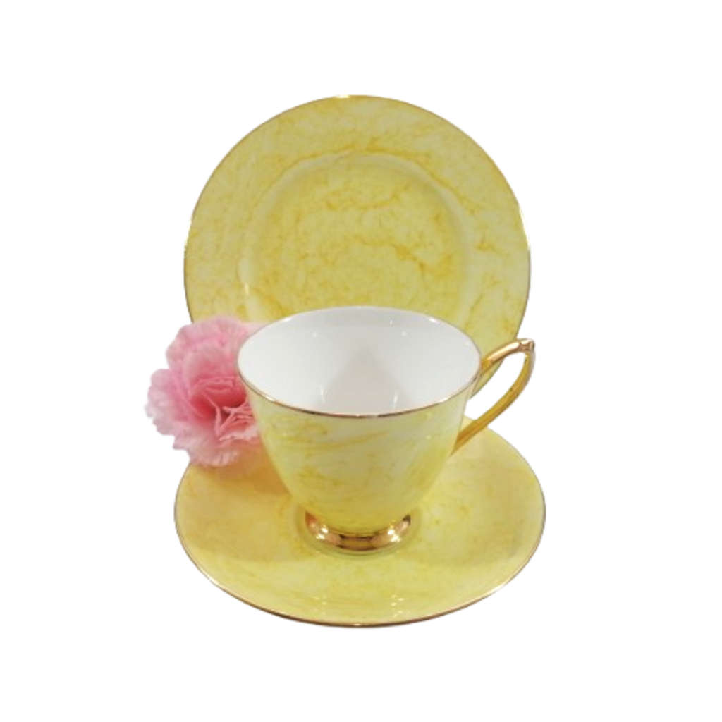 Royal Albert Bone Gossamer Yellow Marbled Trio