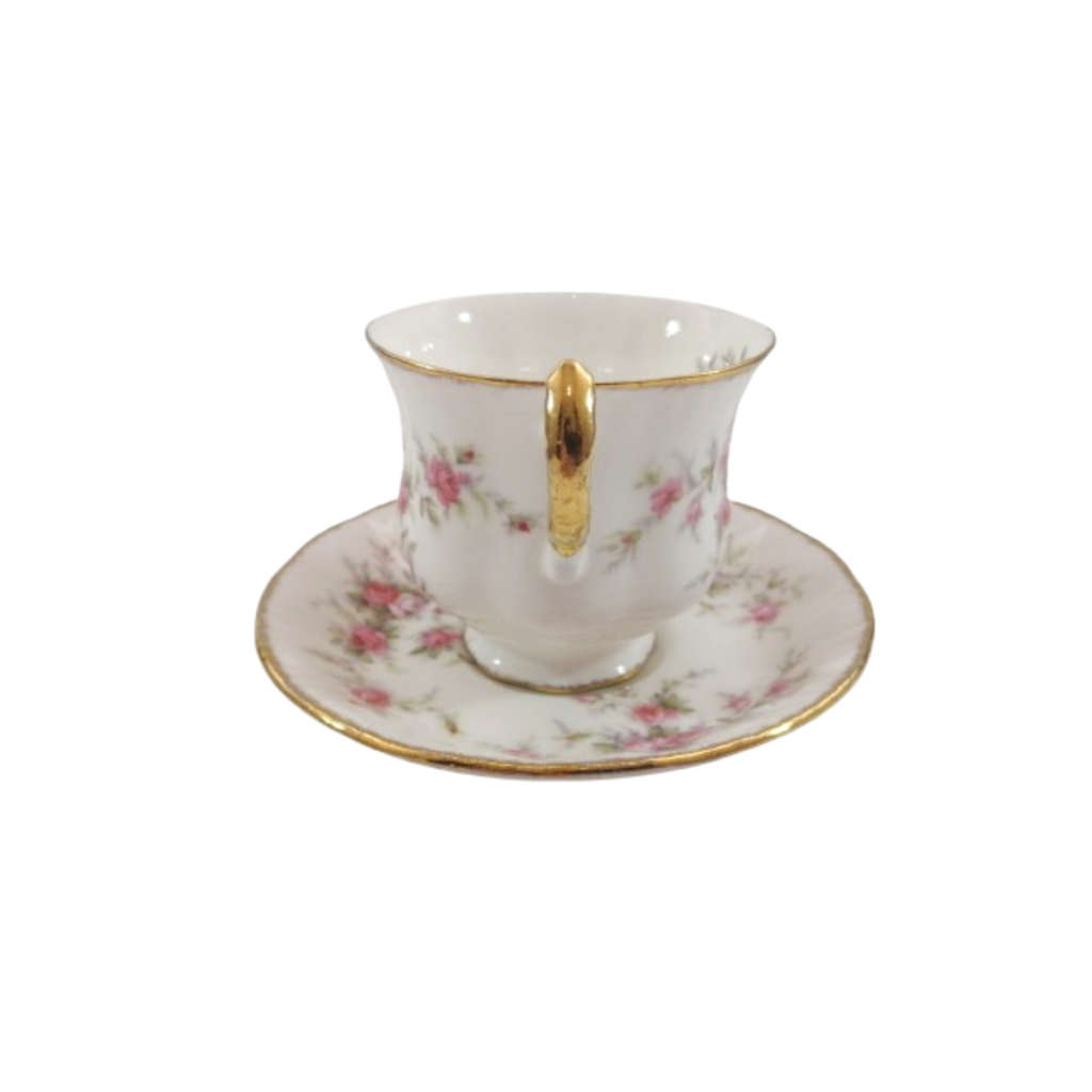 Paragon Fine Bone China Victoriana Rose Tea Cup and Saucer Duo
