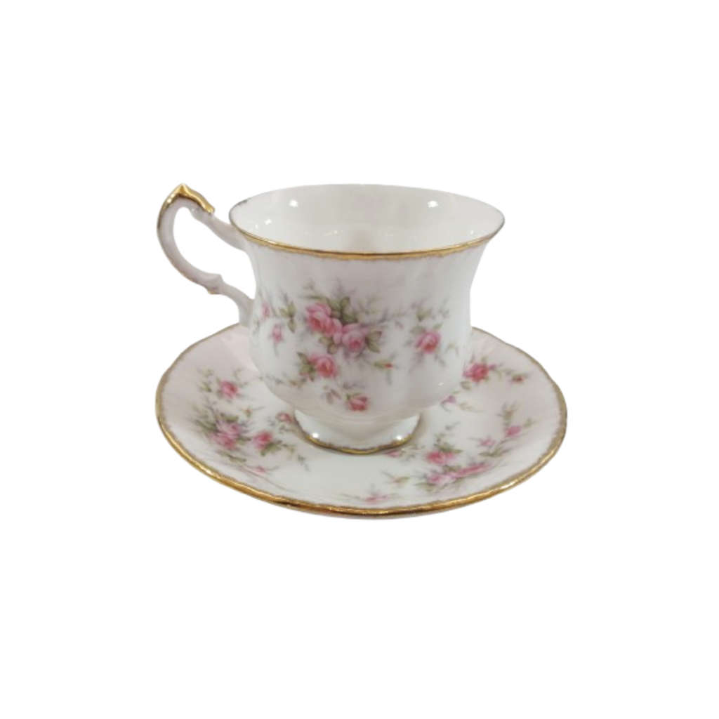 Paragon Fine Bone China Victoriana Rose Tea Cup and Saucer Duo