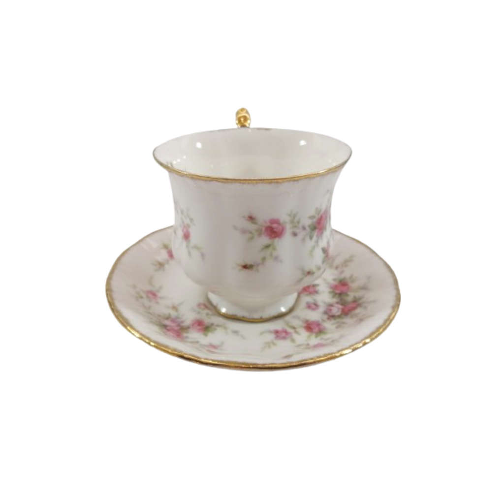 Paragon Fine Bone China Victoriana Rose Tea Cup and Saucer Duo