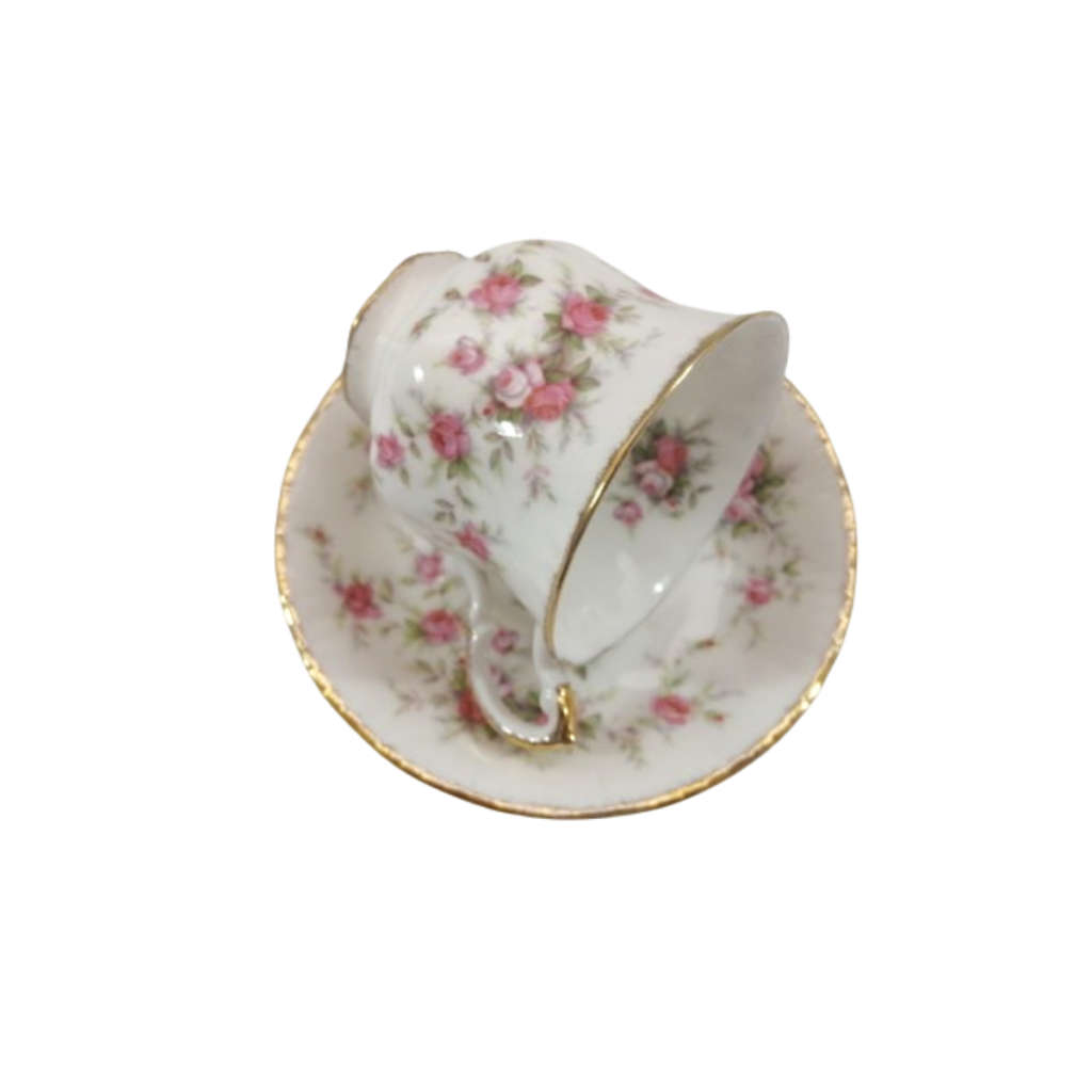 Paragon Fine Bone China Victoriana Rose Tea Cup and Saucer Duo