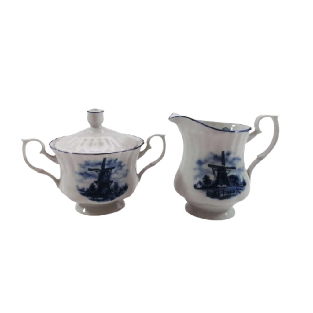 Ter Steege bv Delft Blauw Windmill Milk Jug and Sugar Bowl set