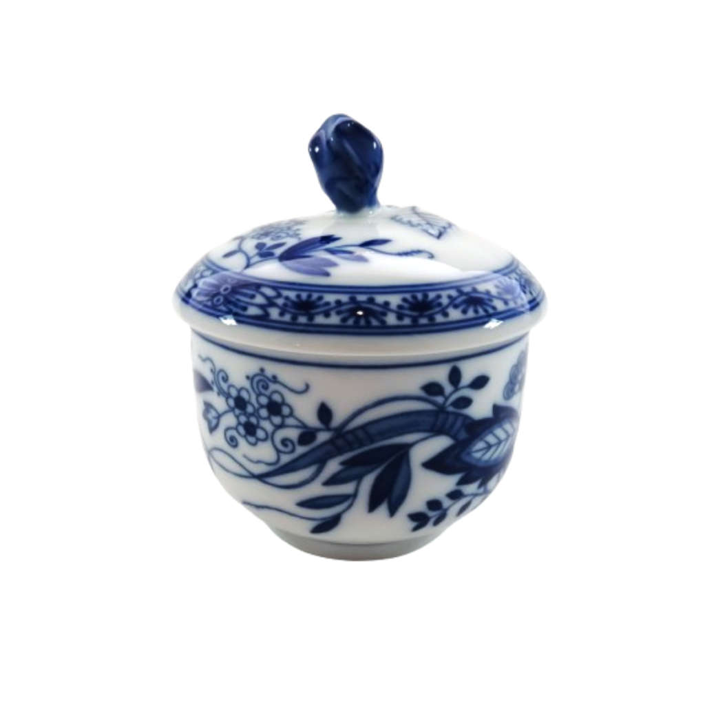 Hutschenreuther Blue and White Lidded Sugar Bowl