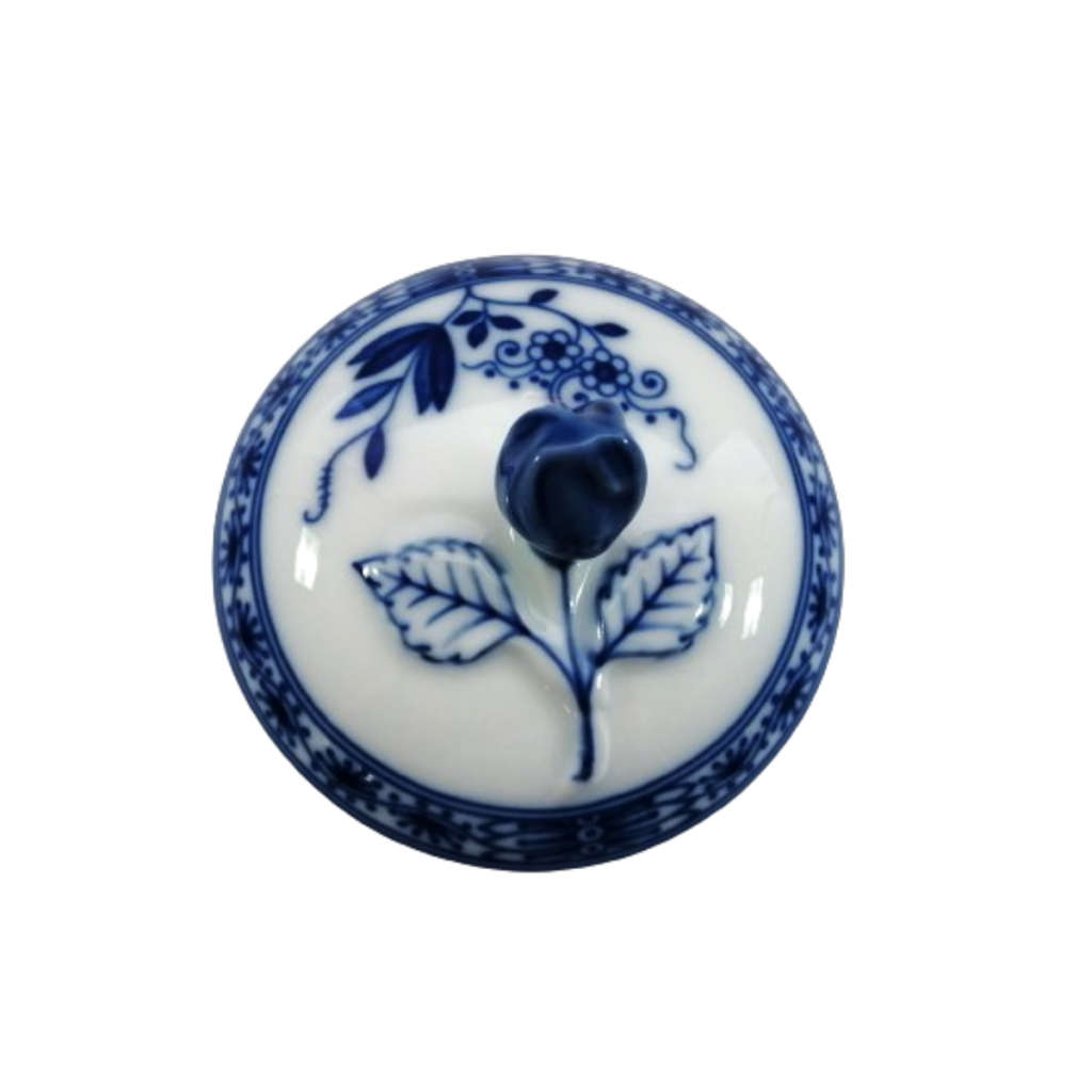 Hutschenreuther Blue and White Lidded Sugar Bowl