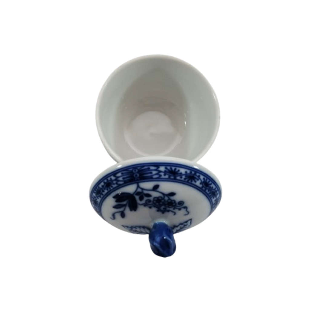 Hutschenreuther Blue and White Lidded Sugar Bowl