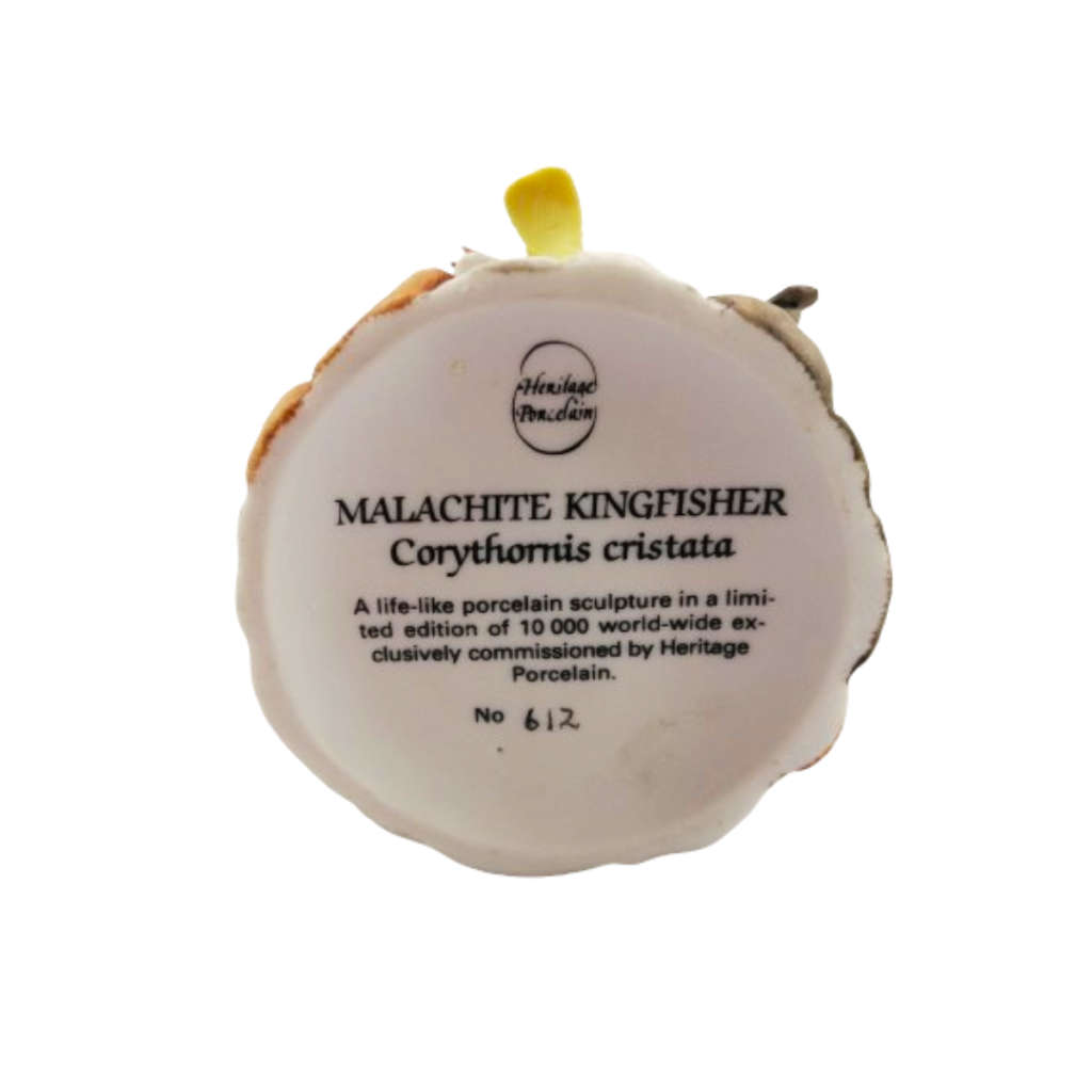 Heritage Porcelain Malachite Kingfisher Ltd Figurine