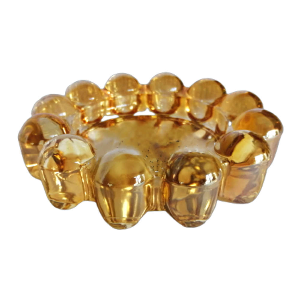 Amber Glass Unusual Round Dish