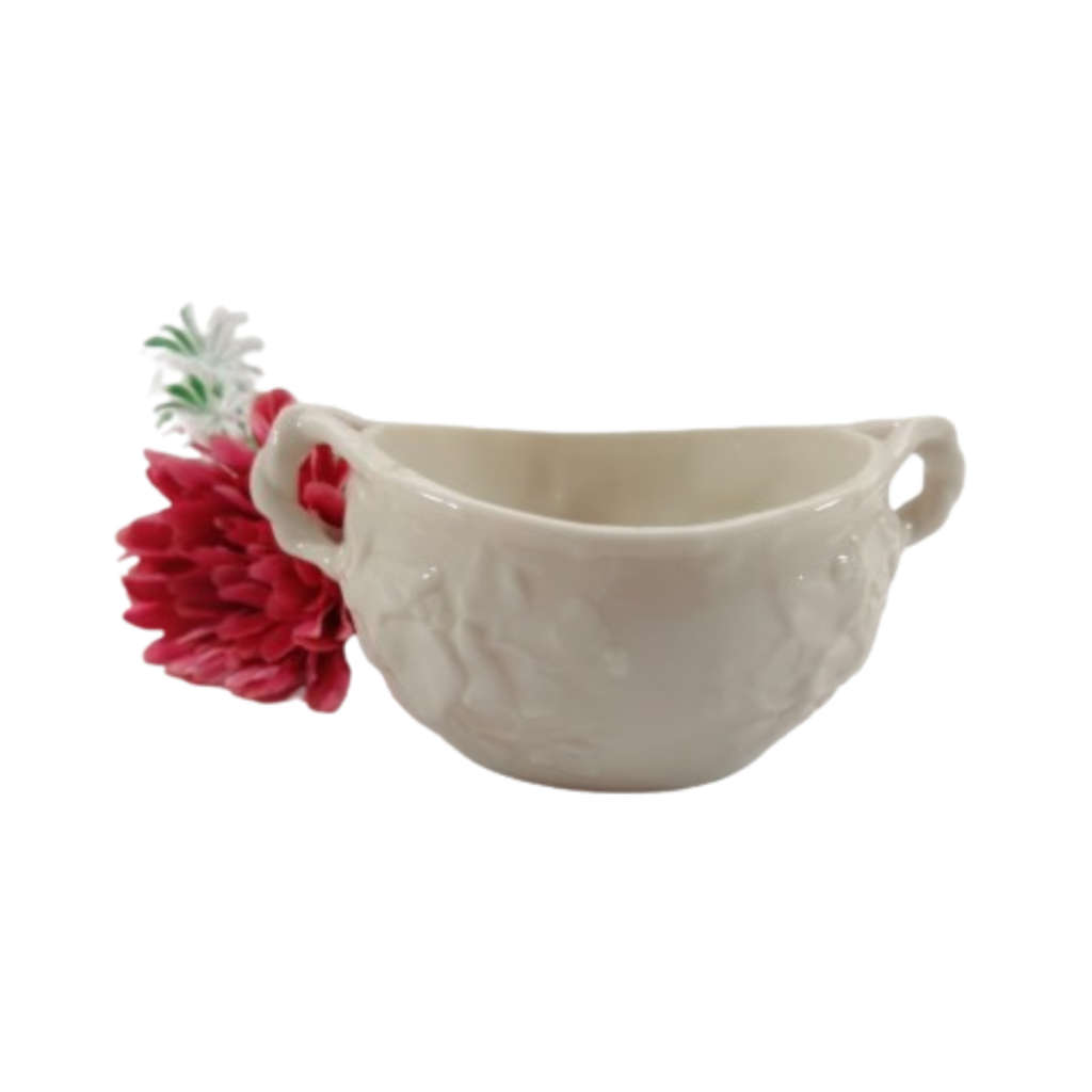 Belleek Ireland Ivory Sugar Bowl - Ivy Pattern