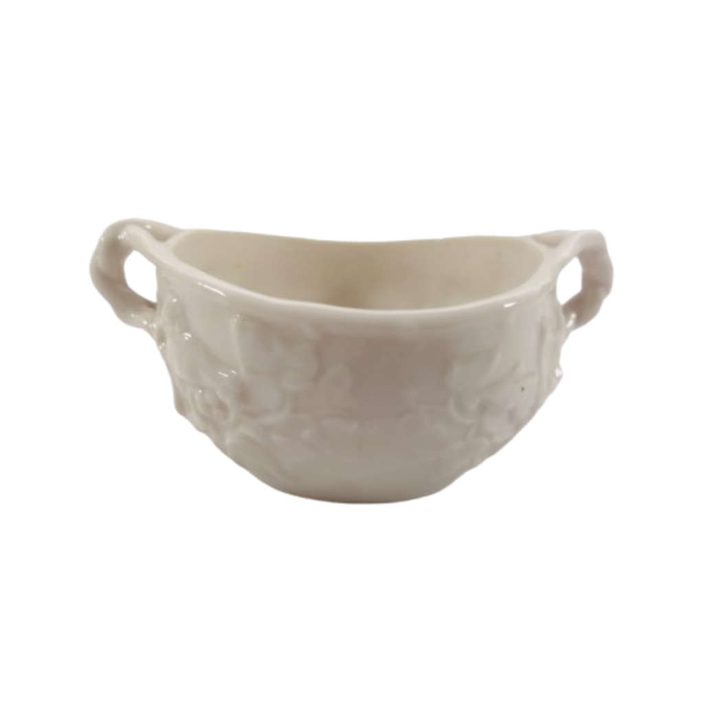 Belleek Ireland Ivory Sugar Bowl - Ivy Pattern