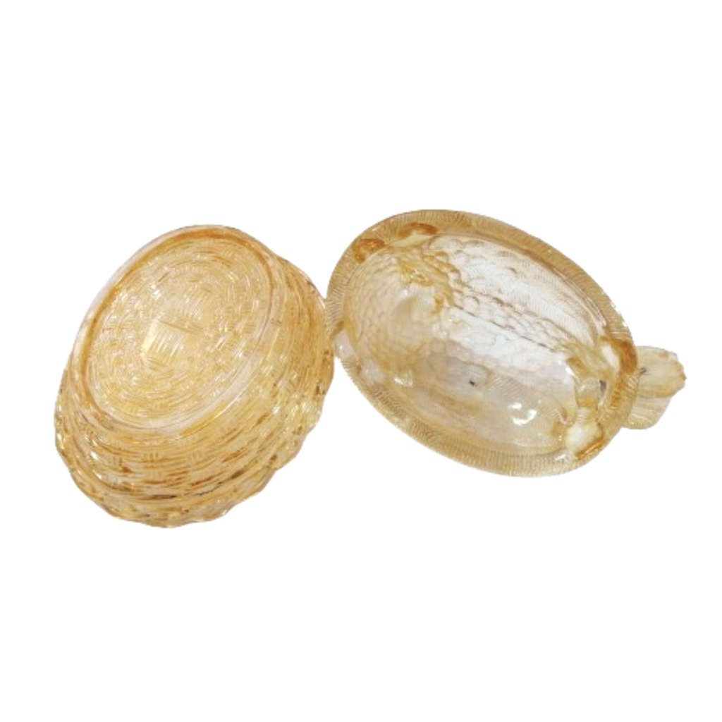 Vintage Dark Amber Pressed Glass Chicken / Hen Nest Lidded Dish