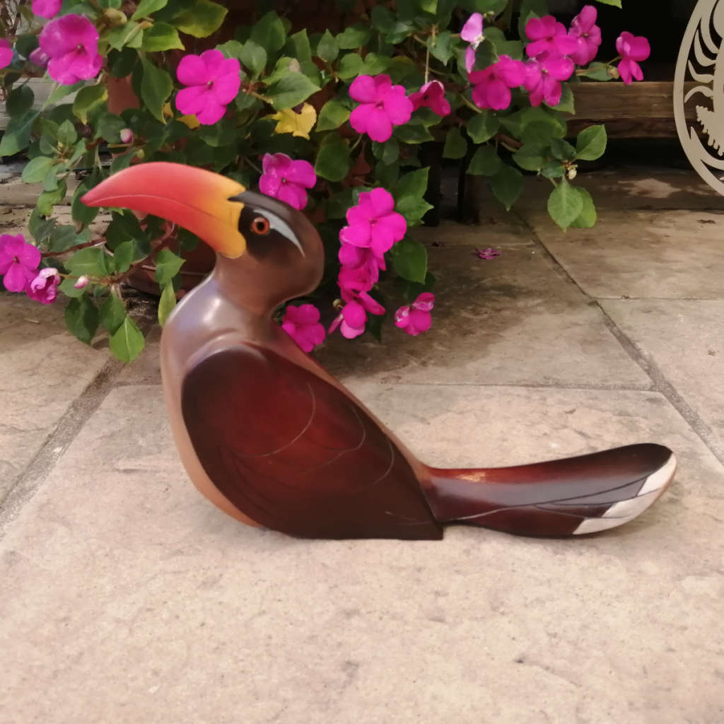 Feathers of Knysna Gallery carved and hand painted Crowned Hornbill 115/975