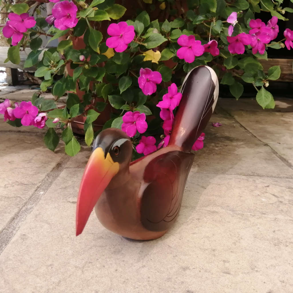 Feathers of Knysna Gallery carved and hand painted Crowned Hornbill 115/975