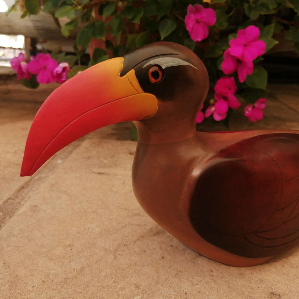 Feathers of Knysna Gallery carved and hand painted Crowned Hornbill 115/975