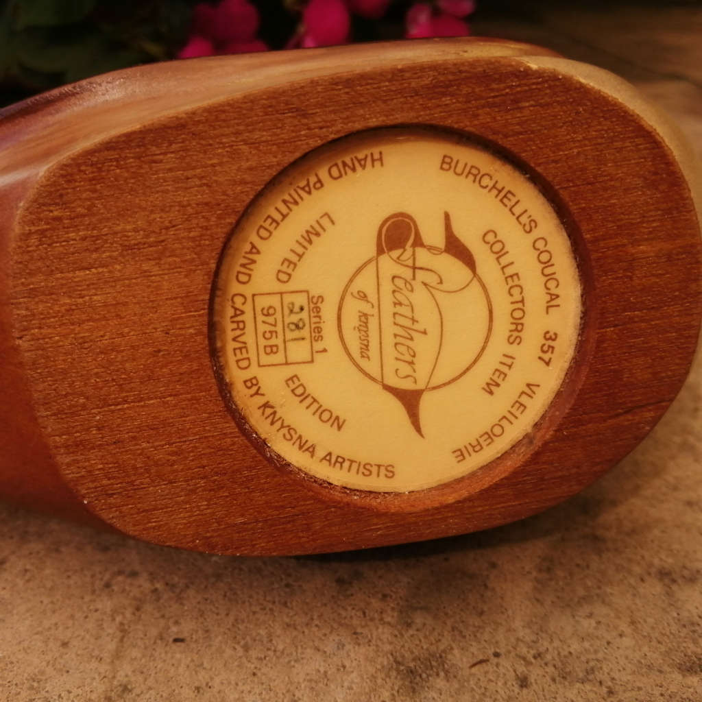 Feathers of Knysna Gallery carved and hand painted  Burchell`s Coucal 281/975