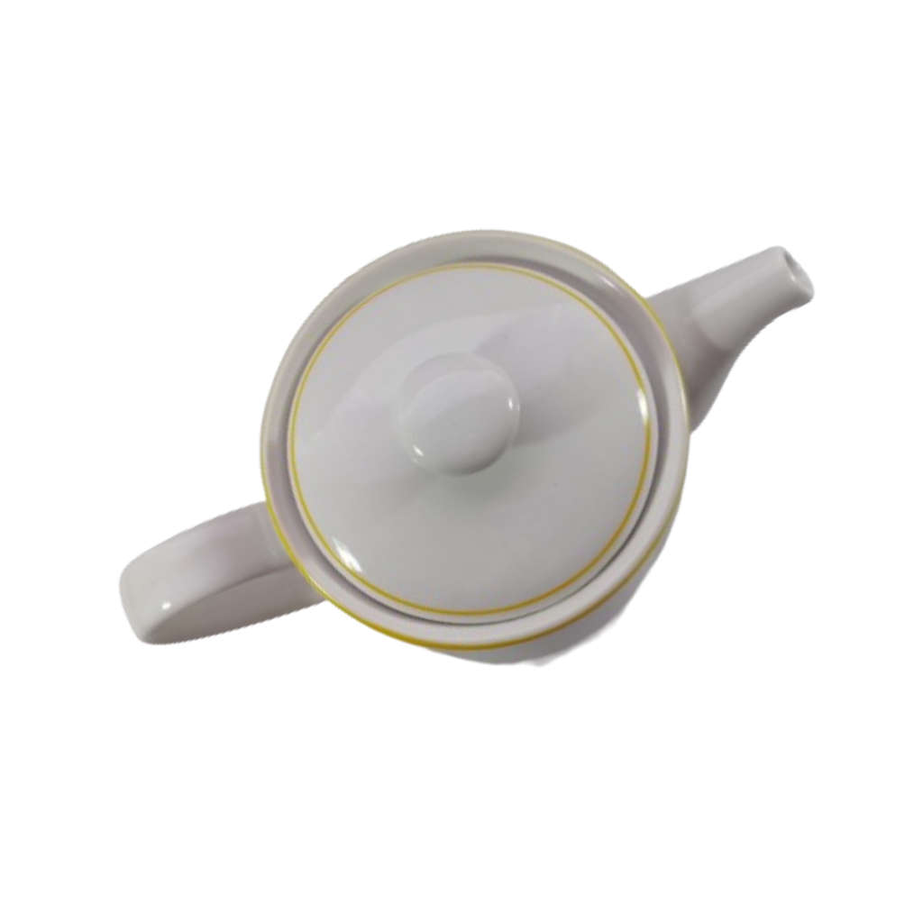 Drosilk Stonewear White Yellow flowers Tea Pot