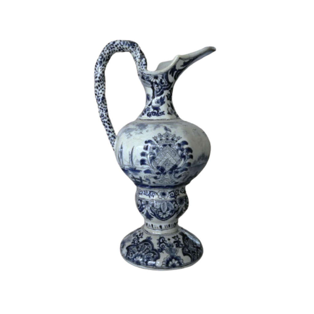 Antique 18th-Century Dutch Delft Jug by Moustiers, circa 1800