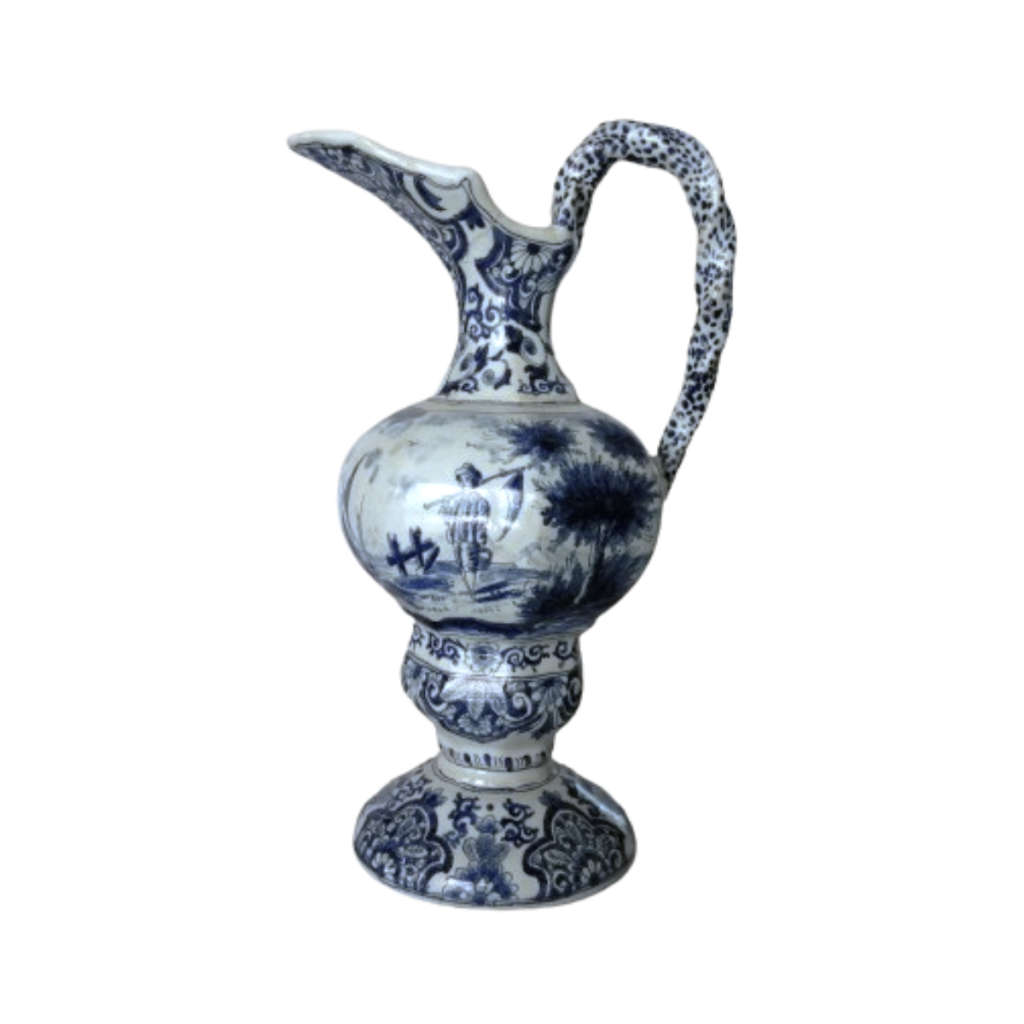 Antique 18th-Century Dutch Delft Jug by Moustiers, circa 1800