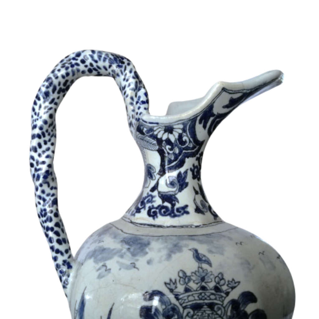 Antique 18th-Century Dutch Delft Jug by Moustiers, circa 1800