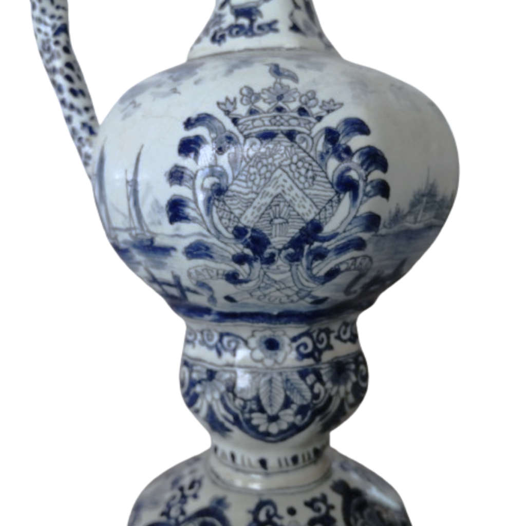 Antique 18th-Century Dutch Delft Jug by Moustiers, circa 1800