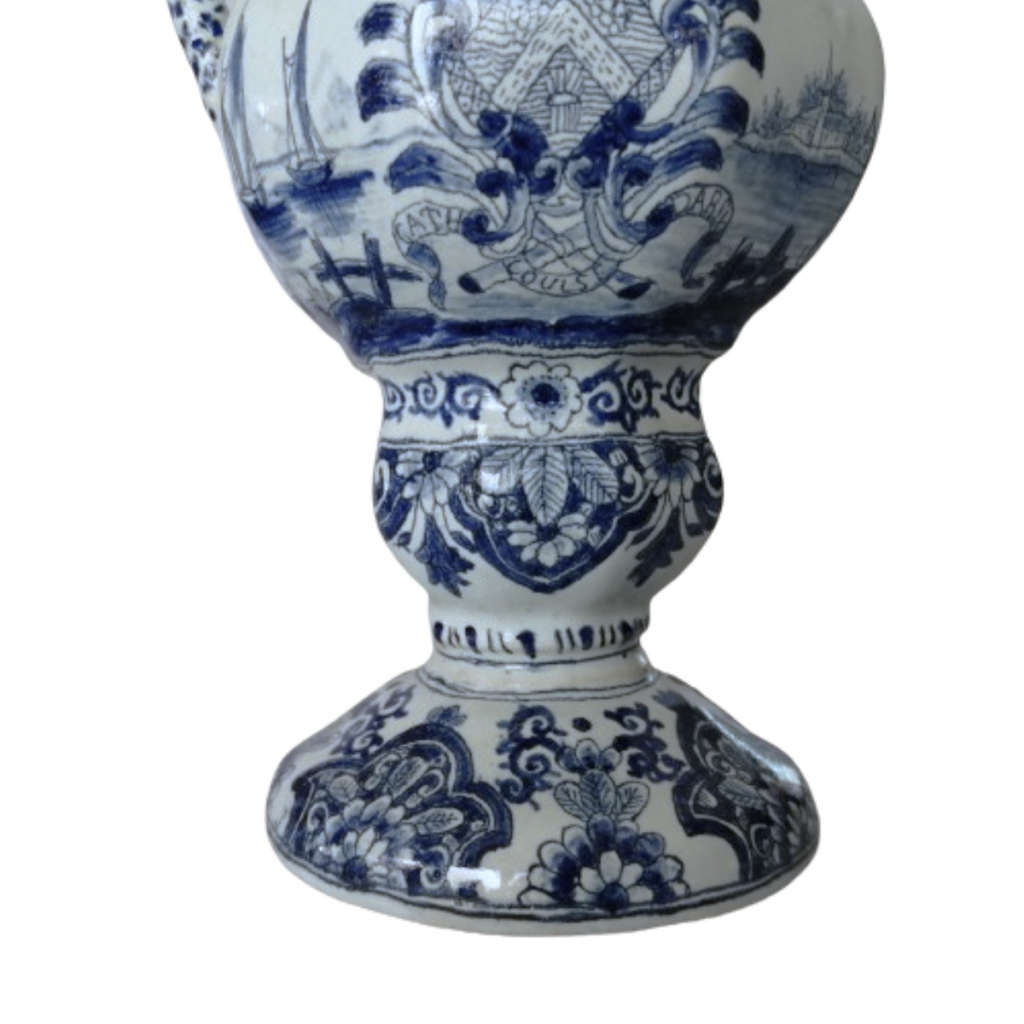 Antique 18th-Century Dutch Delft Jug by Moustiers, circa 1800