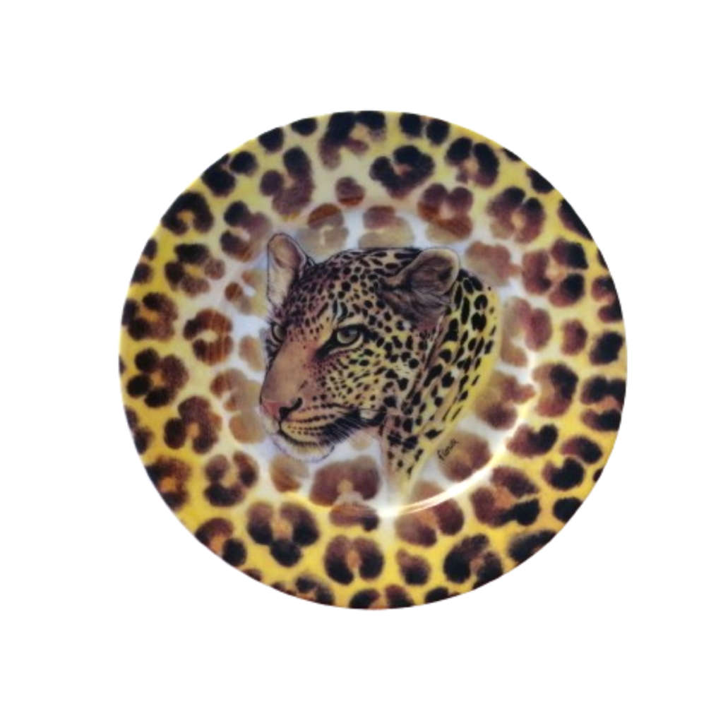 Limoges Wild Life Leopard by Email de Limoges Wall Plate