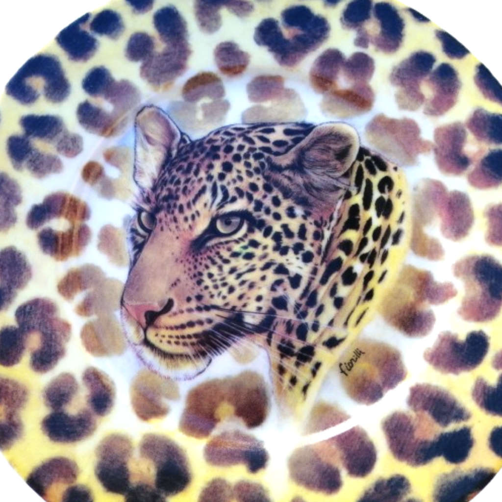 Limoges Wild Life Leopard by Email de Limoges Wall Plate