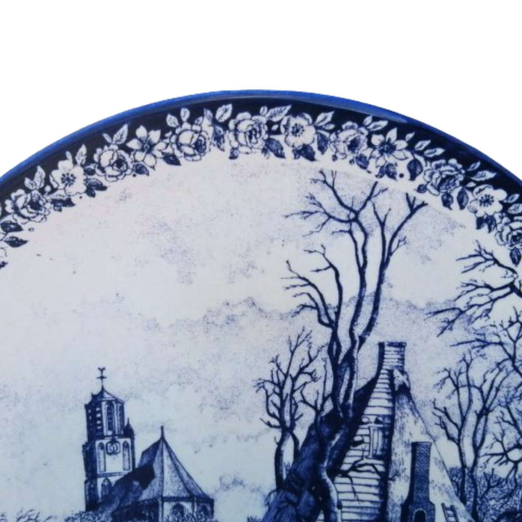 Delft Chemkefa Delfts Blauw De Winter ceramic wall hanging plate