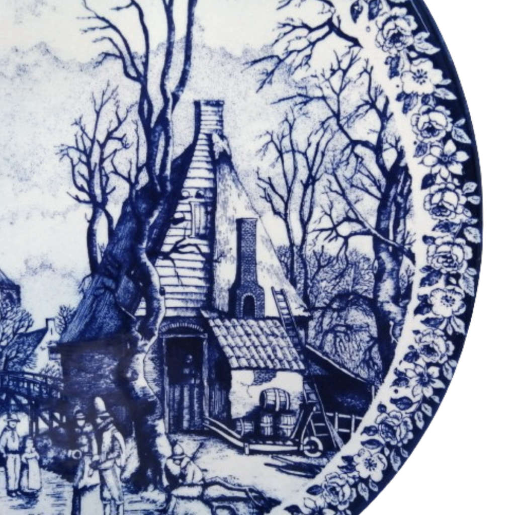 Delft Chemkefa Delfts Blauw De Winter ceramic wall hanging plate