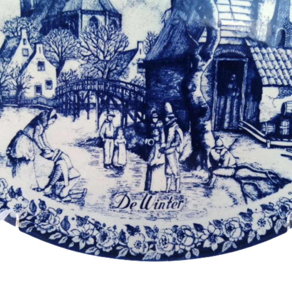 Delft Chemkefa Delfts Blauw De Winter ceramic wall hanging plate