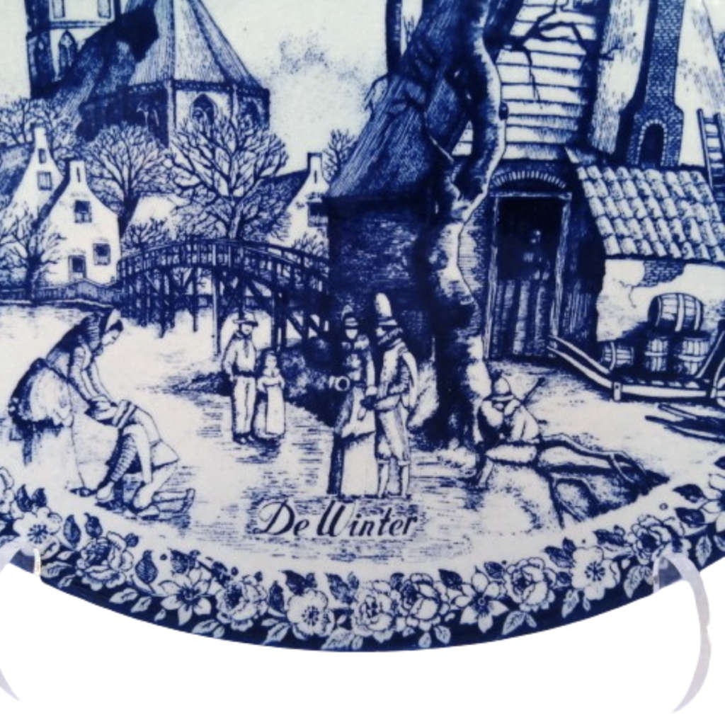 Delft Chemkefa Delfts Blauw De Winter ceramic wall hanging plate