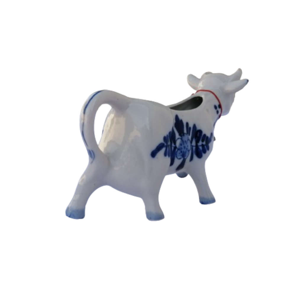 Delft Blue Cow Creamer Milk Jug with Bell Windmill Design
