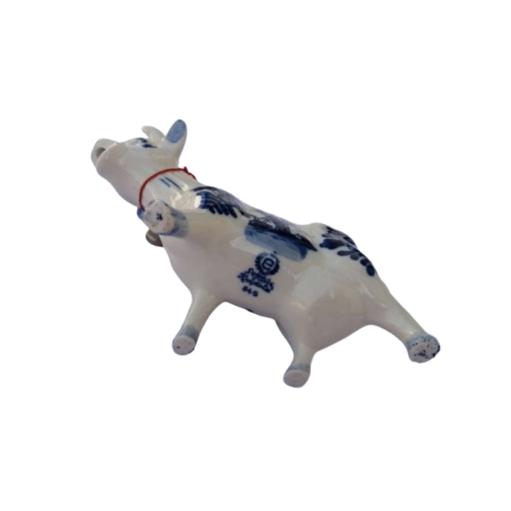 Delft Blue Cow Creamer Milk Jug with Bell Windmill Design
