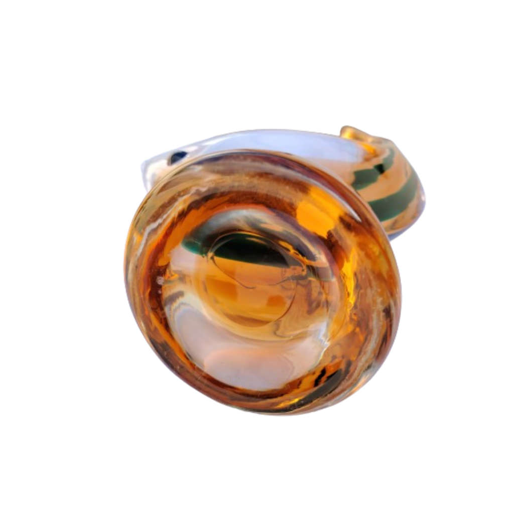 Murano Large Amber and Green Fish Sculpture