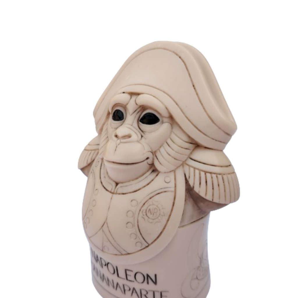 John Biccard Napoleon Bananaparte Rare Chimpanzee crushed marble sculpture