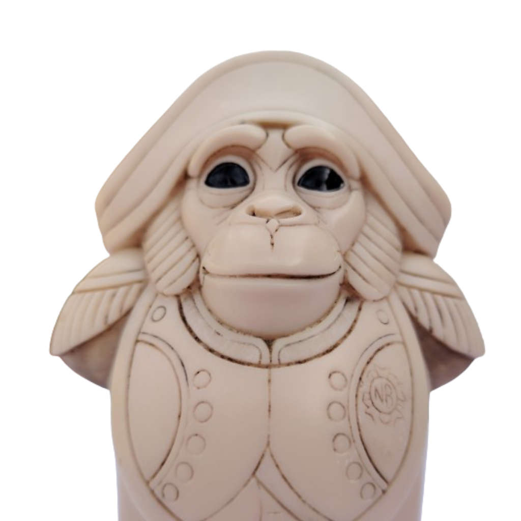 John Biccard Napoleon Bananaparte Rare Chimpanzee crushed marble sculpture