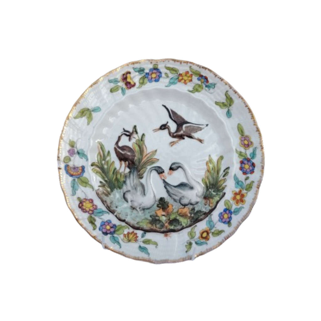 Capodimonte Swan and Heron Plate